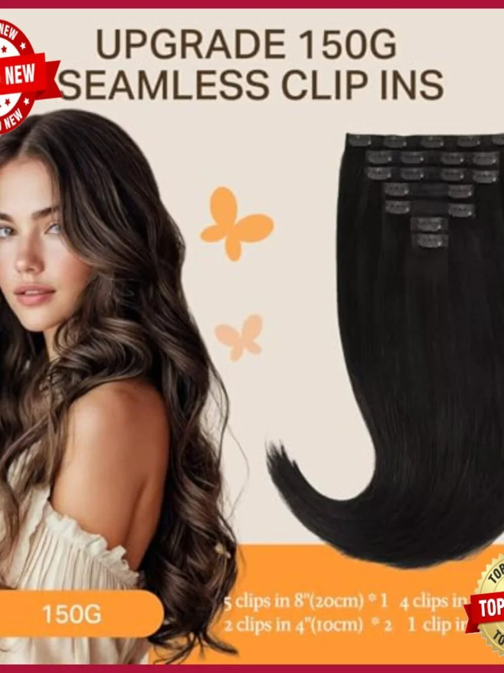 18 Inch Clip In Hair Extensions 130g 7pcs Remy Seamless Invisible Edge
